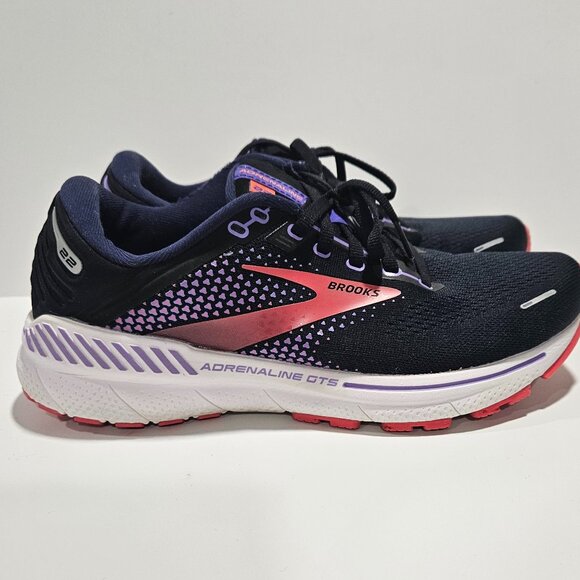 Brooks Adrenaline GTS 22 Women’s 9W Running Shoes Navy Pink - Picture 2 of 10